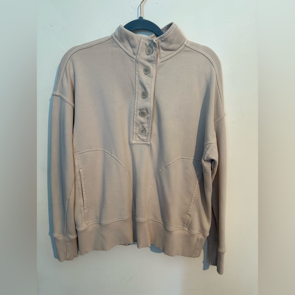 Aerie Tan Sweatshirt with Mock Neck